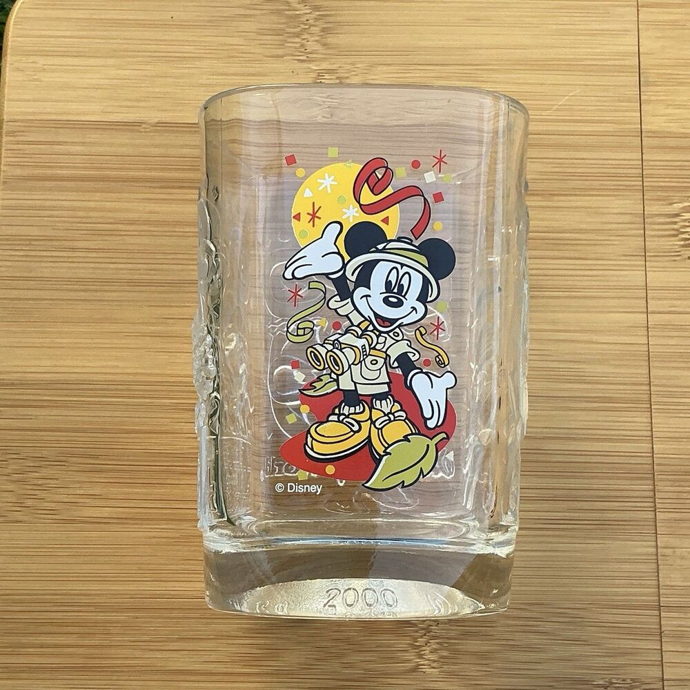 2000 McDonald’s Disney Animal Kingdom Mickey Safari Glass Tumbler 12 oz